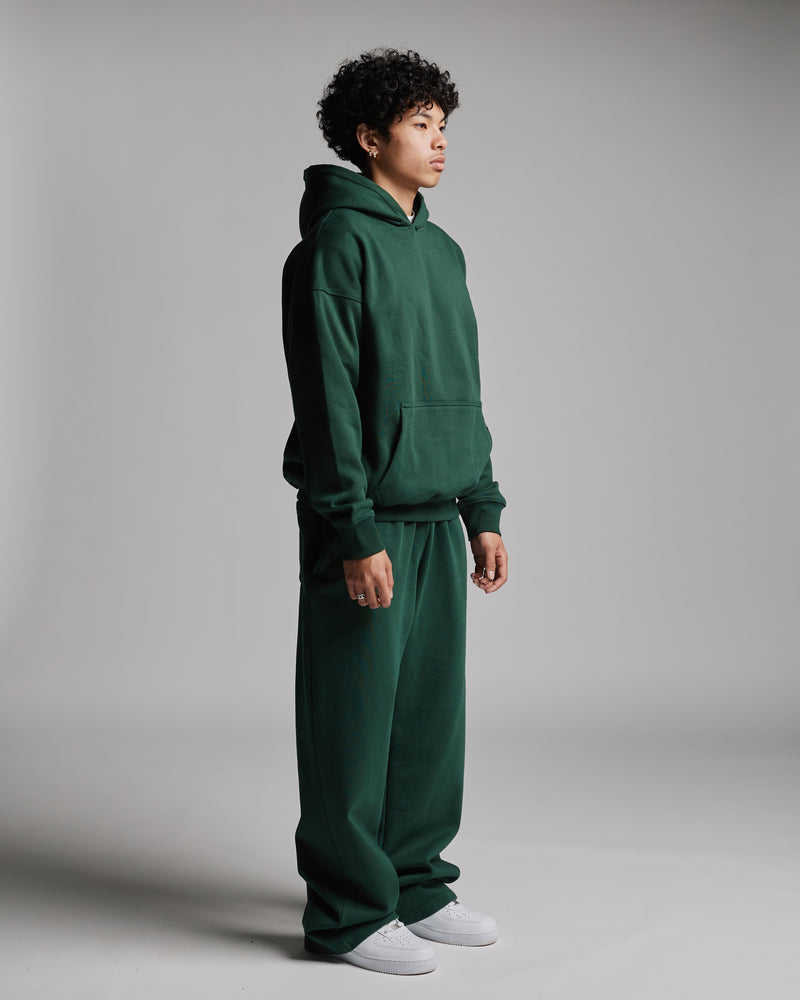 Drop Shoulder Hoodie - Forest Green