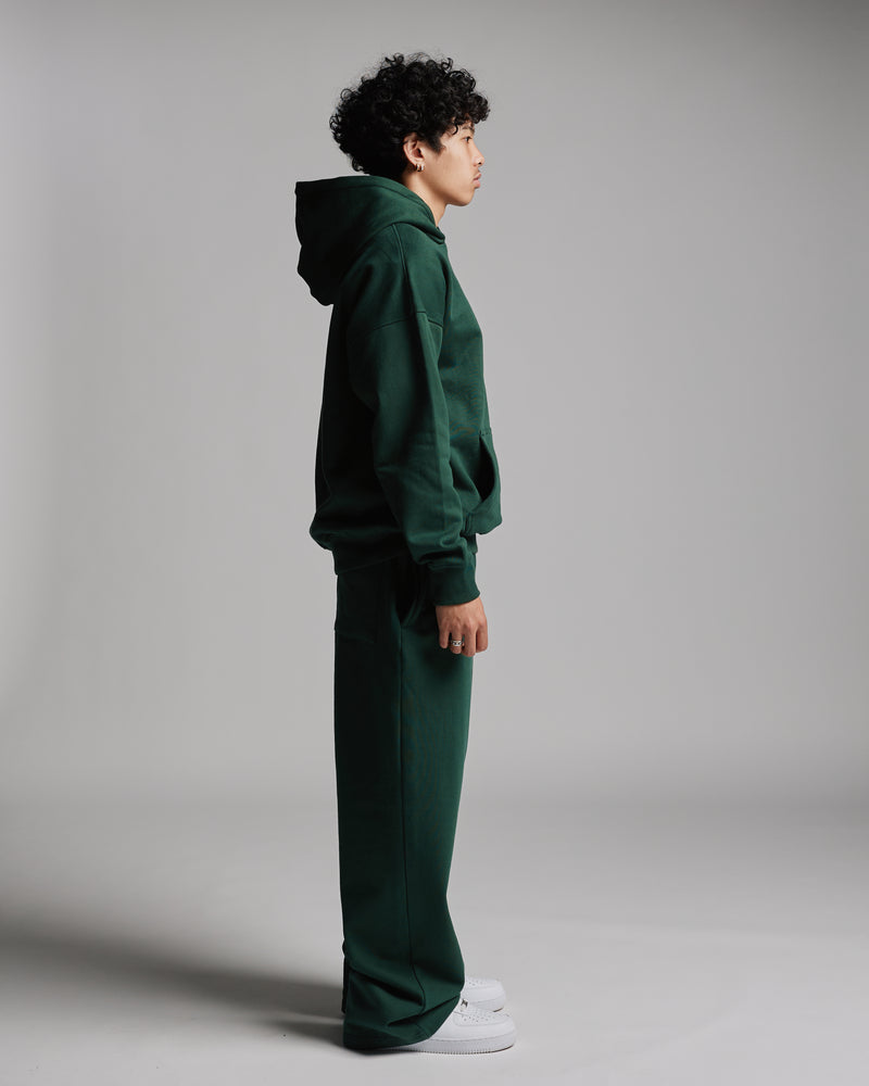Drop Shoulder Hoodie - Forest Green