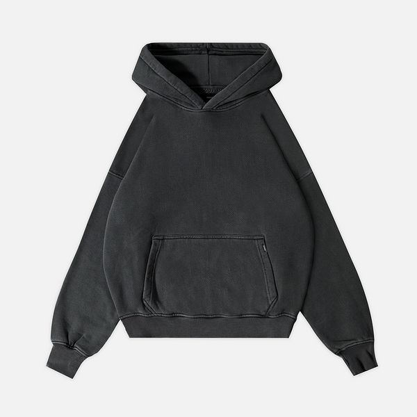 Diagonal Weave Hoodie Vintage Black – Hours