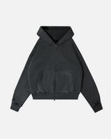 Thermal Lined Zip Hoodie - Vintage Black