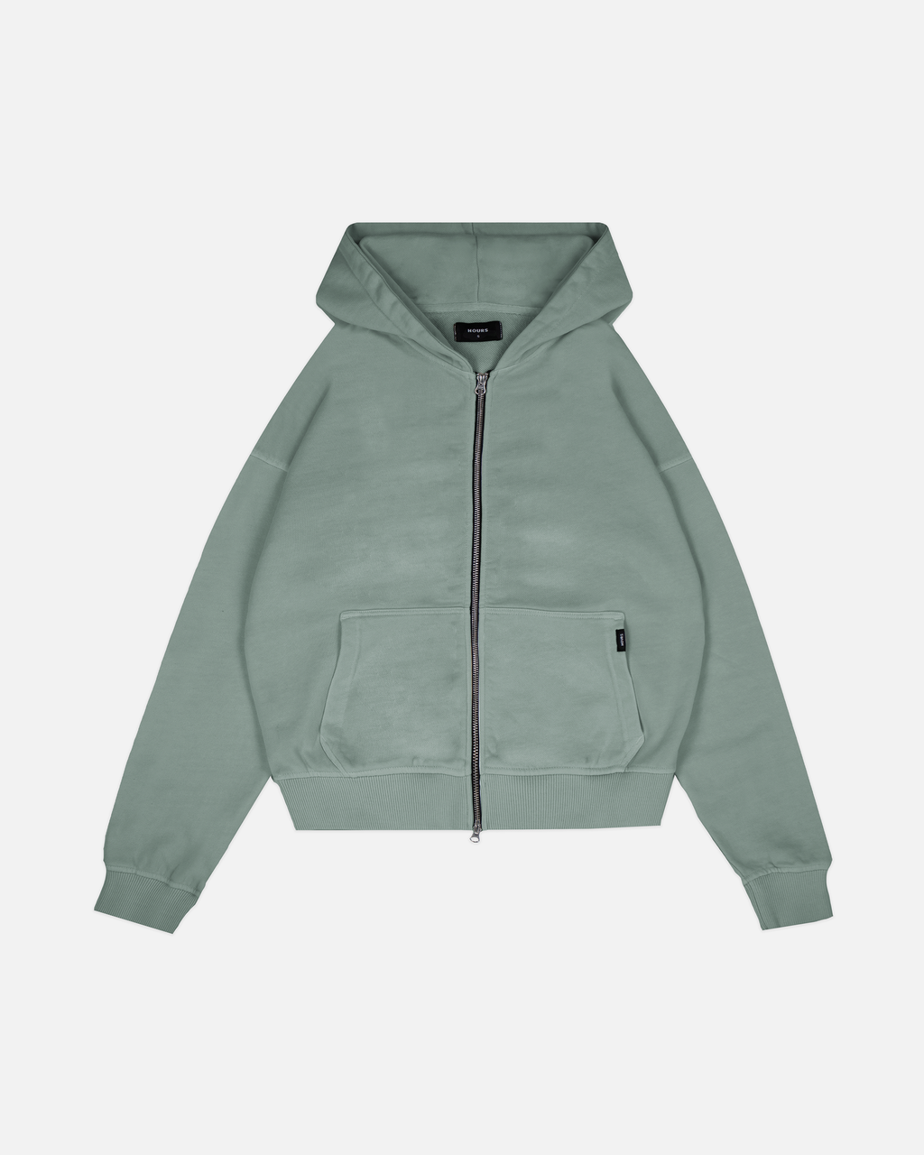 Drop Shoulder Zip Hoodie - Vintage Sage – Hours