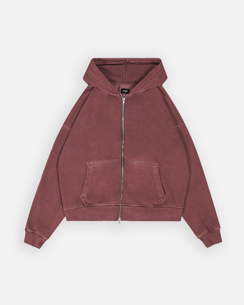 Burgundy zip up sale