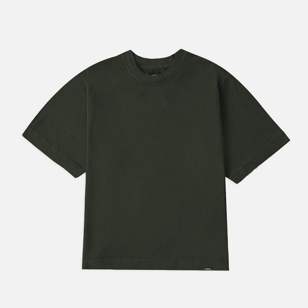 【mnem】25SS★ [mnem] olive print cropped t-shirt Vintage Cotton Cropped Tee | Olive