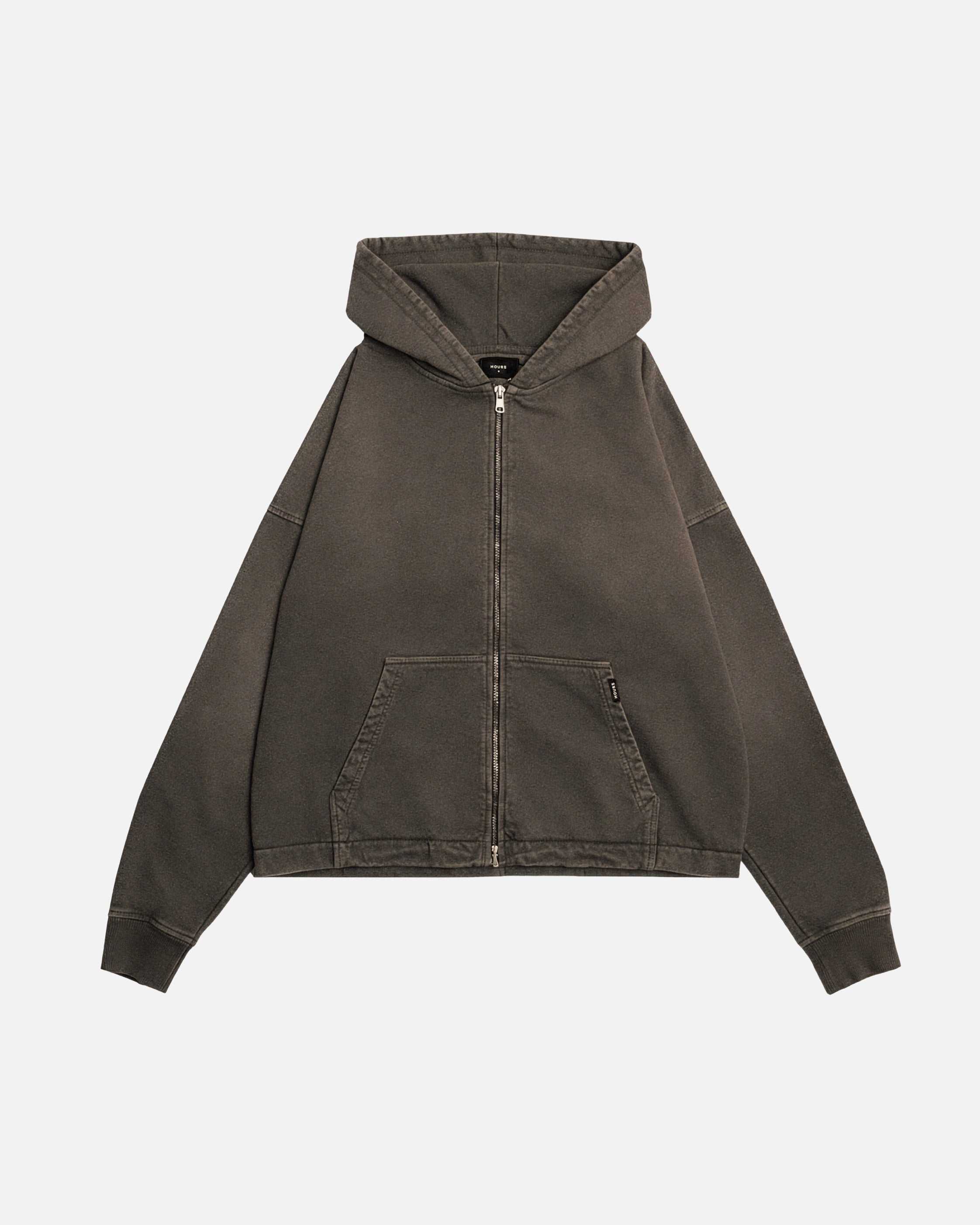 Cropped Zip Hoodie - Sunfaded Espresso