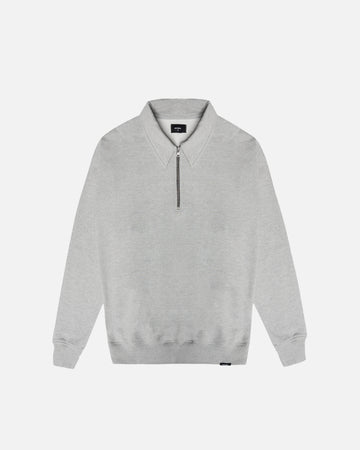 Drop Shoulder 1/4 Zip - Grey