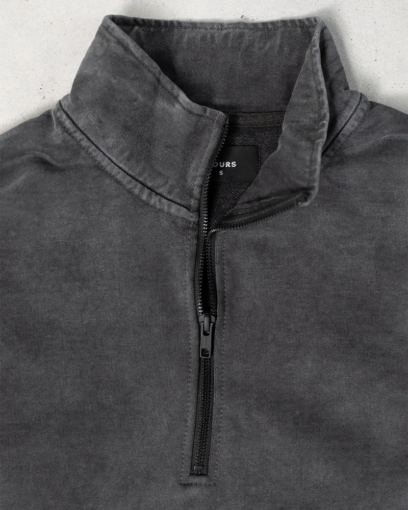 Drop Shoulder 1/4 Zip - Vintage Grey