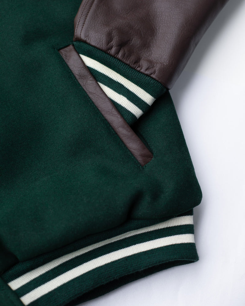 Emblem Varsity Jacket - Forest Green