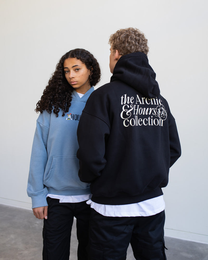 Archie & Hours Hoodie - Dusty Blue