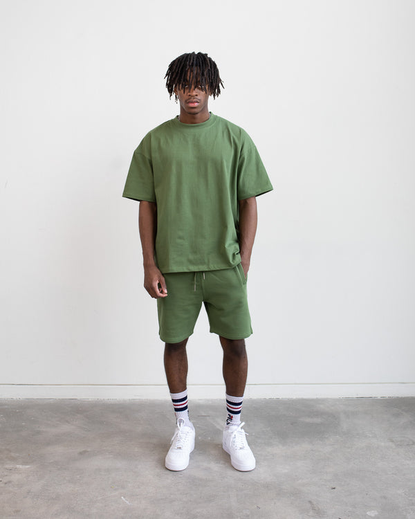 Drop Shoulder T-Shirt - Vineyard Green