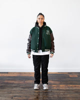 Emblem Varsity Jacket - Forest Green