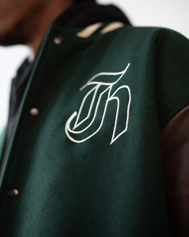 Emblem Varsity Jacket - Forest Green