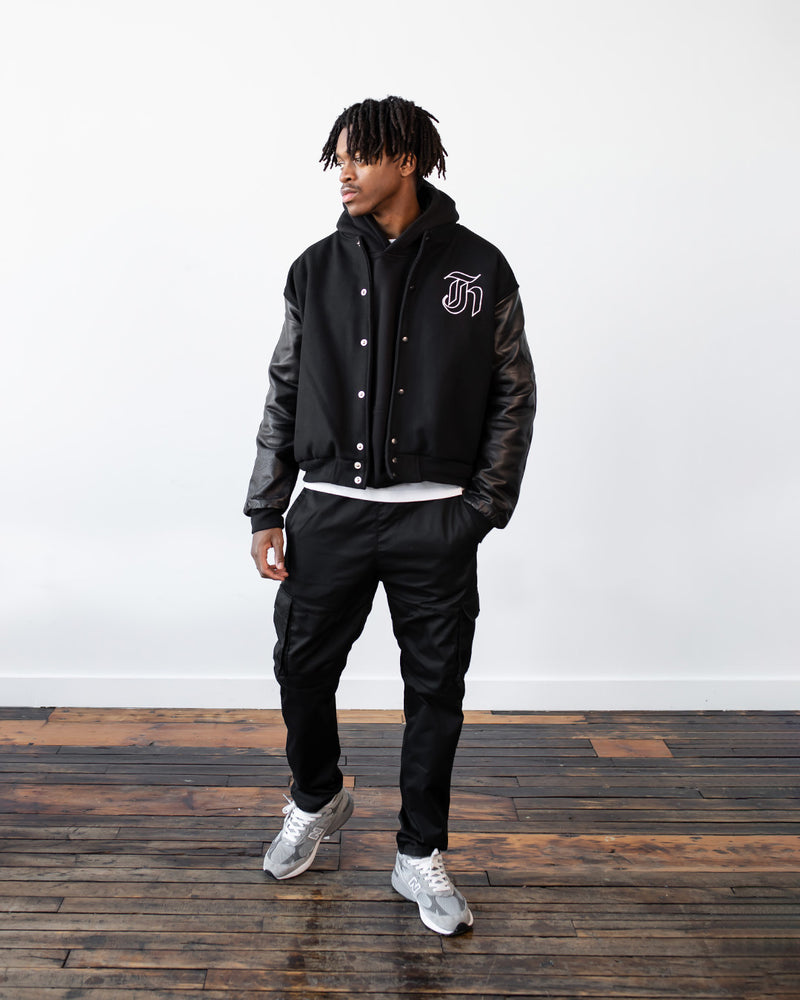 Emblem Varsity Jacket - Black