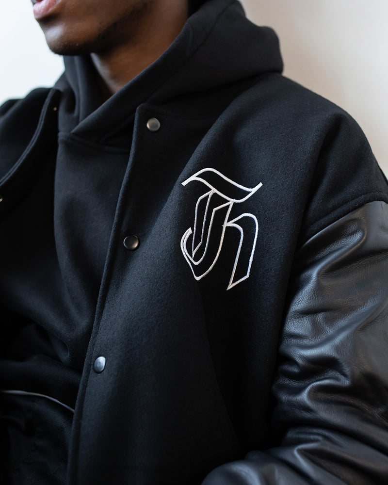 Emblem Varsity Jacket - Black