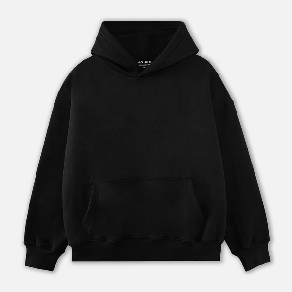 Good quality top plain black hoodie