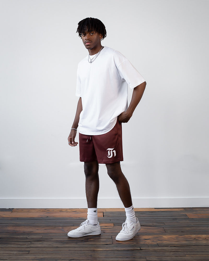 Emblem Mesh Shorts - Brown