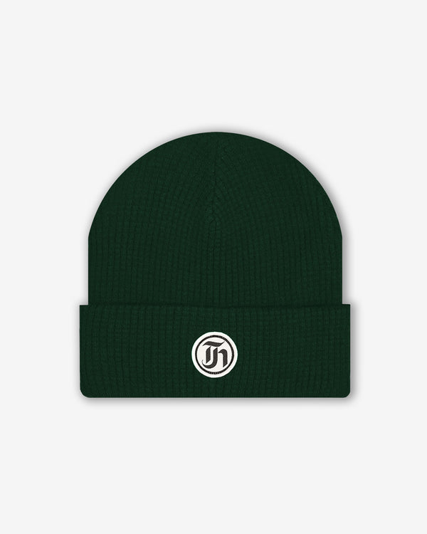 Waffle Knit Beanie - Forest Green