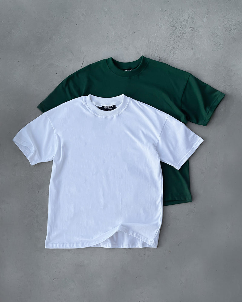Drop Shoulder T-Shirt - Forest Green