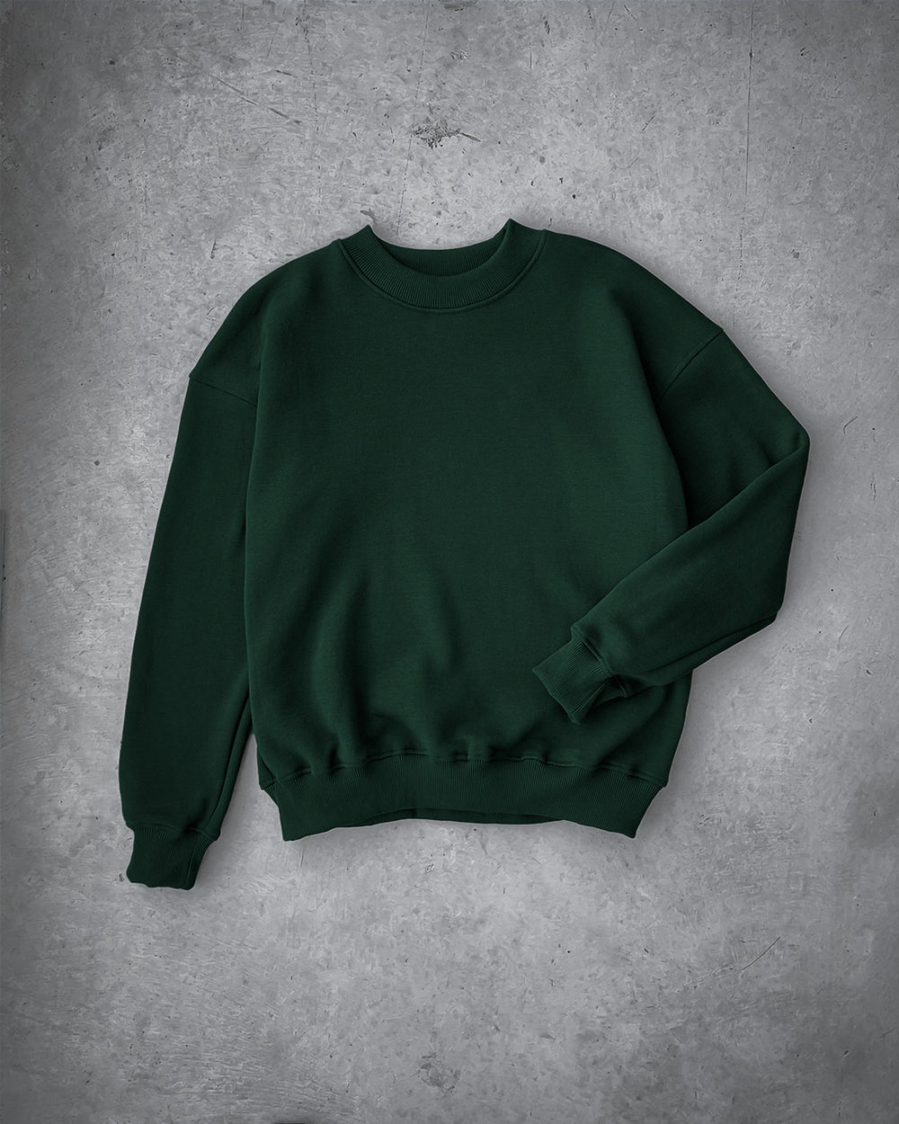 Drop Shoulder Crewneck Forest Green – Hours - Main Image